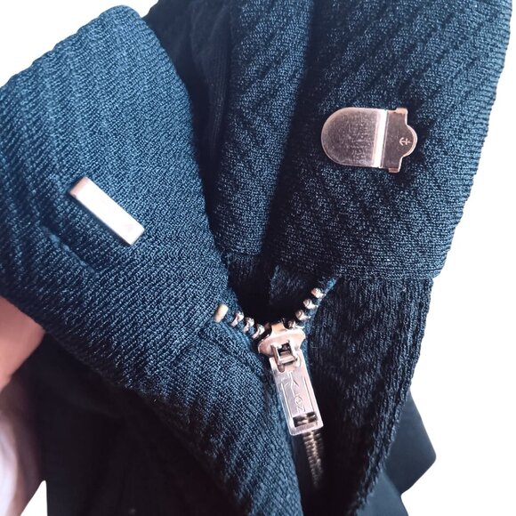 33x29 Vintage 70's Pants Farah Mens Black Textured Herringbone Dress Steel Zip - Picture 5 of 5